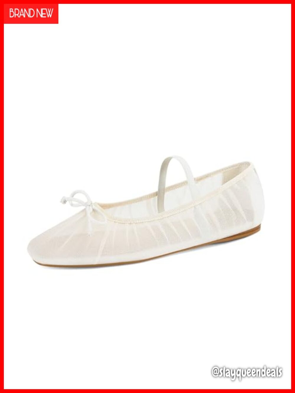 Mesh Ballet Flats Square Toe Bow Mary Jane Strap Comfort Dress